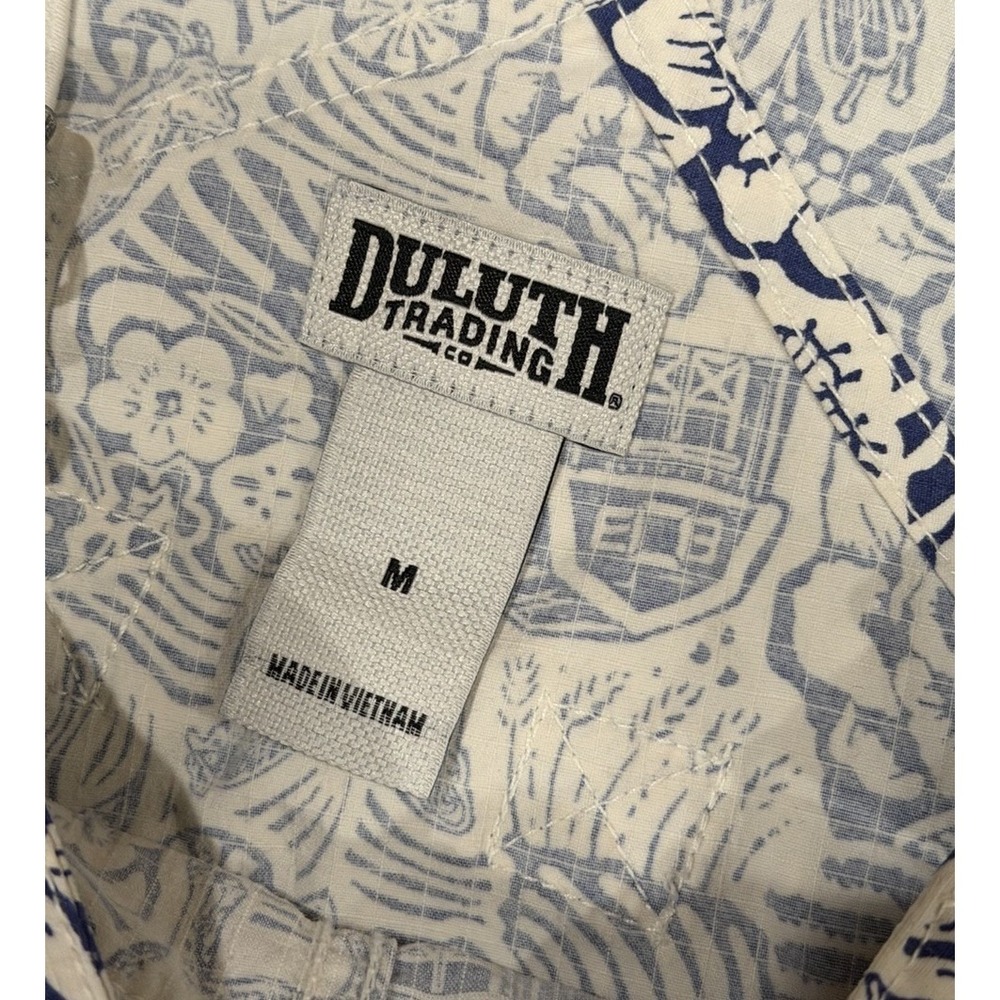 Duluth Trading Heirloom Gardening Bib 10" Short Overalls Farm Toile Women's M - Picture 5 of 6